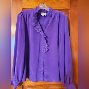 Sezane Purple Blouse Top